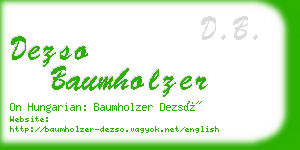 dezso baumholzer business card